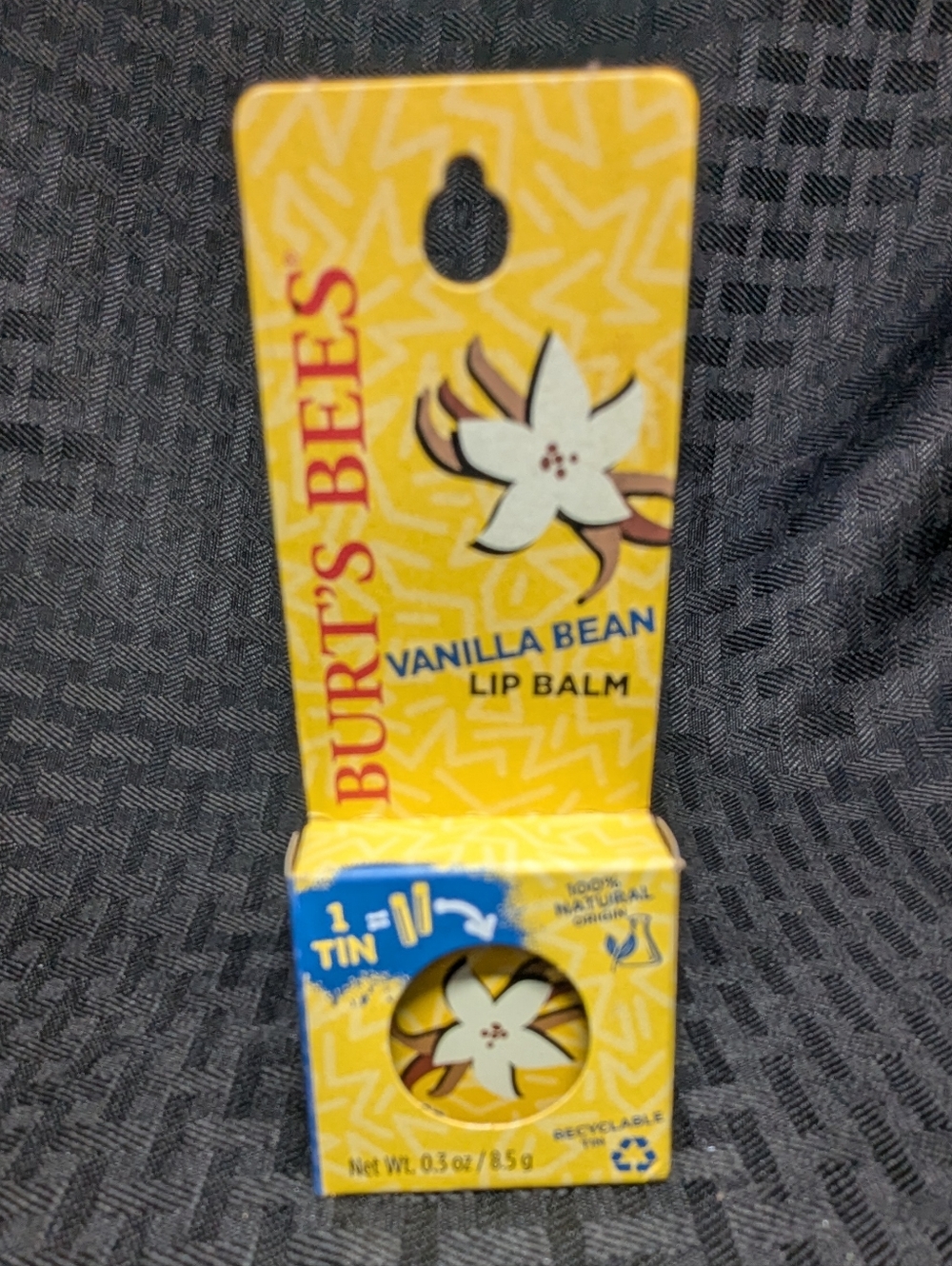 Burt's Bees Vanilla Bean Lip Balm Tin.
